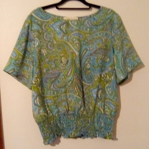 MICHAEL Michael Kors Tops - MICHAEL Michael Kors Paisley Short Sleeve Blouse Tee Sz. PL